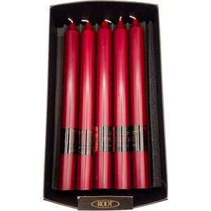 Root Candles Unscented Arista 9-Inch Beeswax Dinner Candles Garnet Red 5-Count